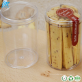 Custom clear plastic cylinder tube cookie and sweet candy container packaging box